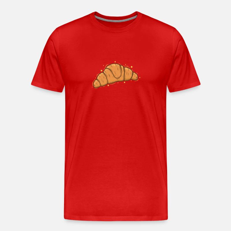 Brot Bäcker Hörnchen Coissant Backware - Männer Premium Bio T-Shirt - Rot