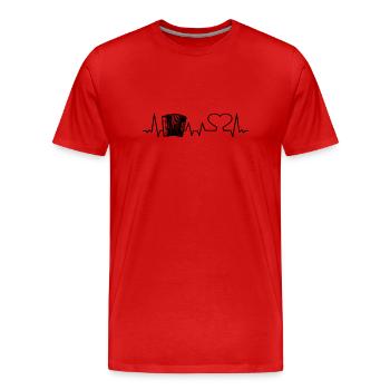 Accordion Player Accordion Musician Heartbeat - Men's Premium Organic T-Shirt - red - Front - Damien (186cm)