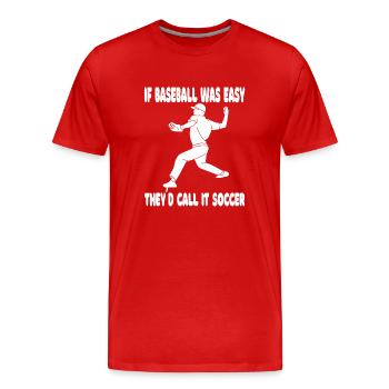 Baseball Baseball Team Baseball Player Baseball Player - Men's Premium Organic T-Shirt - red - Front - Damien (186cm)