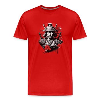 Samurai Warrior - Japan - Demon - Men's Premium Organic T-Shirt - red - Front - Damien (186cm)