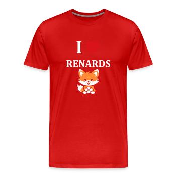 petit renard - T-shirt bio Premium Homme - rouge - Devant - Damien (186cm)
