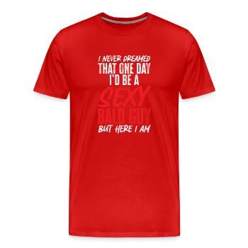 Bald Head Baldness Beard Bald Head - Men's Premium Organic T-Shirt - red - Front - Damien (186cm)