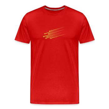 Shooting Star, Tail, Space - Men's Premium Organic T-Shirt - red - Front - Damien (186cm)