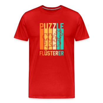 Puzzlefan Puzzler Puzzleteile Puzzle - Männer Premium Bio T-Shirt - Rot - Vorne - Damien (186cm)