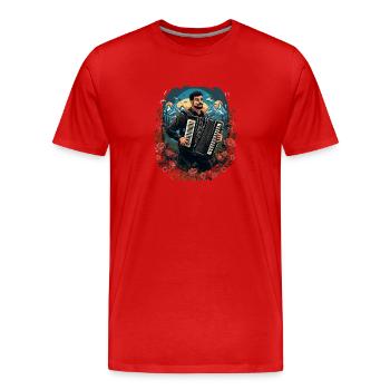Akkordeon-Musiker Ziehharmonika-Spieler Akkordeon - Männer Premium Bio T-Shirt - Rot - Vorne - Damien (186cm)