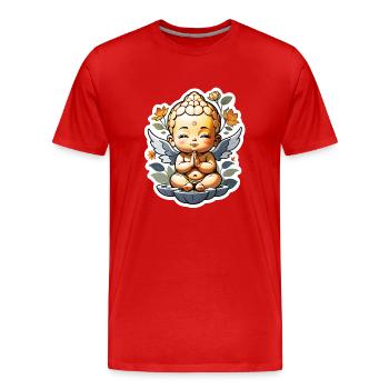 bébé Bouddha - meditation yoga relaxation - T-shirt bio Premium Homme - rouge - Devant - Damien (186cm)