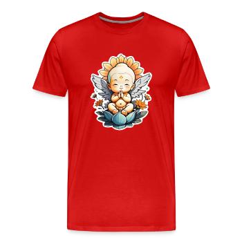 bébé Bouddha - meditation yoga relaxation - T-shirt bio Premium Homme - rouge - Devant - Damien (186cm)