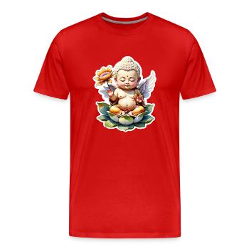 bébé Bouddha - meditation yoga relaxation - T-shirt bio Premium Homme - rouge - Devant - Damien (186cm)