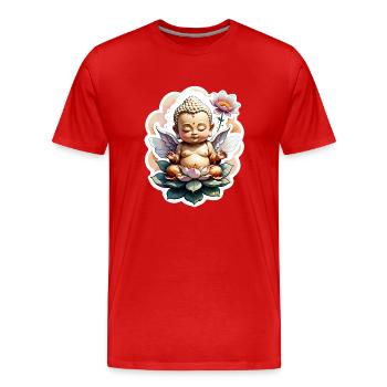 bébé Bouddha - meditation yoga relaxation - T-shirt bio Premium Homme - rouge - Devant - Damien (186cm)
