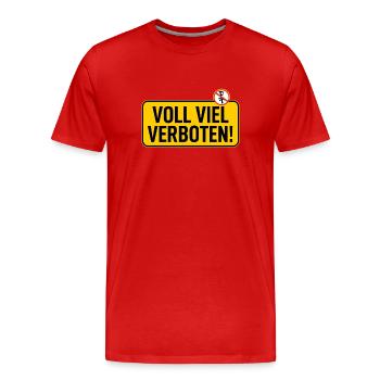 Sign: Full Lot Prohibited - Men's Premium Organic T-Shirt - red - Front - Damien (186cm)
