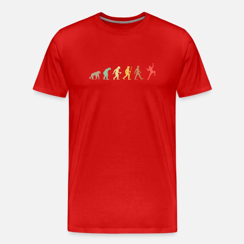 Klettern Retro Klettern Evolution Climber - Männer Premium Bio T-Shirt - Rot