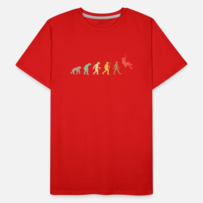 Climbing Retro Rock Climbing Evolution Climber T-shirt bio Premium Homme
