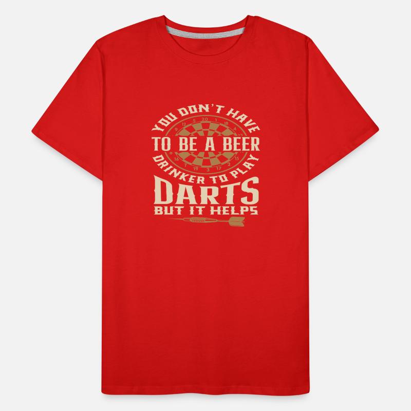 Funny Beer Drinker Dart Player Men's Premium Organic T-Shirt