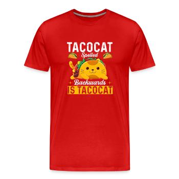 Tacocat Rückwärts Buchstabiert Ist Tacocat - Männer Premium Bio T-Shirt - Rot - Vorne - Damien (186cm)