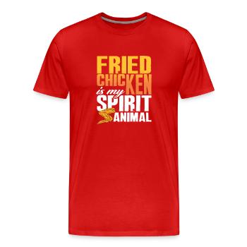 Poulet frit Animal préféré cadeau dicton - T-shirt bio Premium Homme - rouge - Devant - Damien (186cm)