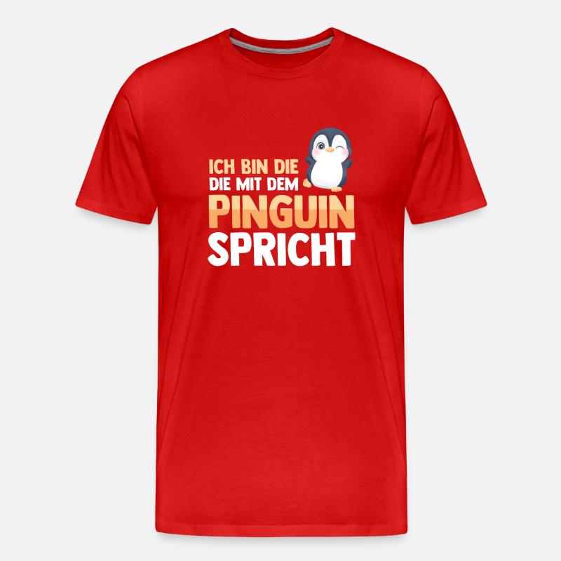 Pinguin - Männer Premium Bio T-Shirt - Rot