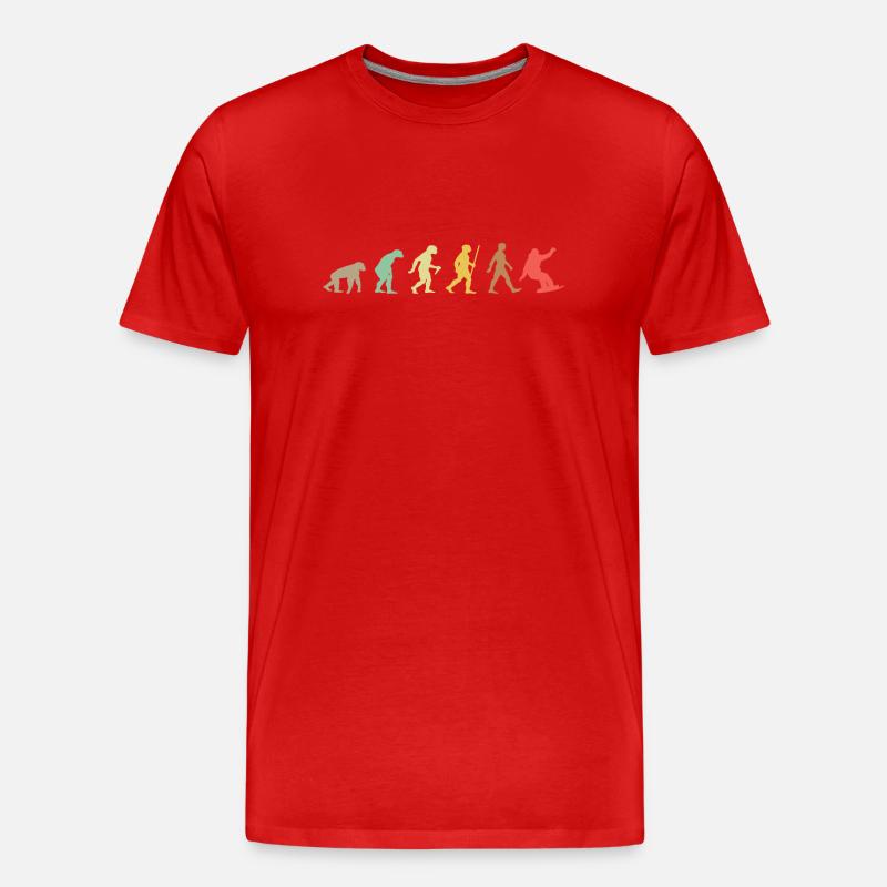 Snowboarden Retro Snowboard Evolution Snowboarder - Männer Premium Bio T-Shirt - Rot