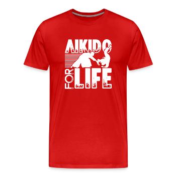 Aikido AiKido For Life - Men's Premium Organic T-Shirt - red - Front - Damien (186cm)