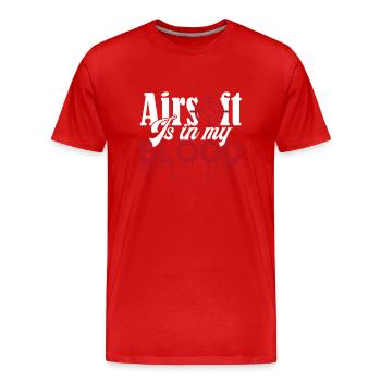 Airsoft Airsoft Is In My Blood - Men's Premium Organic T-Shirt - red - Front - Damien (186cm)