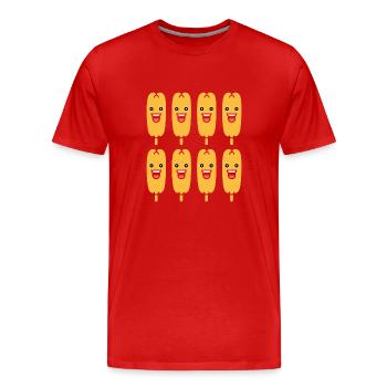 Mais Hundefutter - Männer Premium Bio T-Shirt - Rot - Vorne - Damien (186cm)
