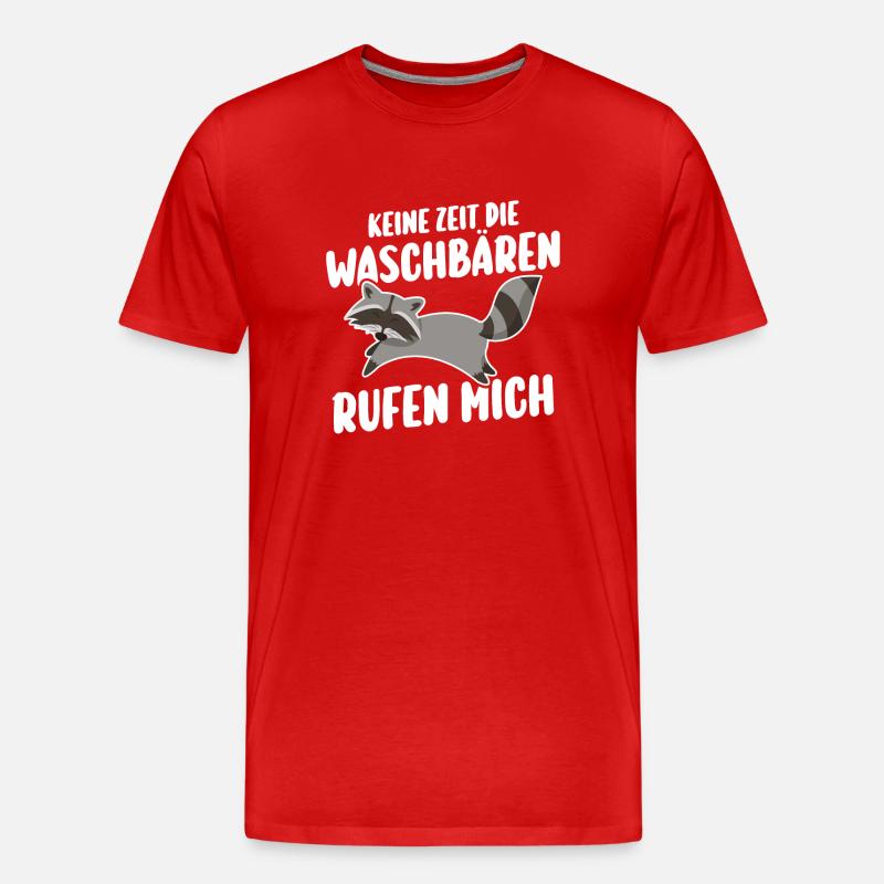 Waschbär - Männer Premium Bio T-Shirt - Rot