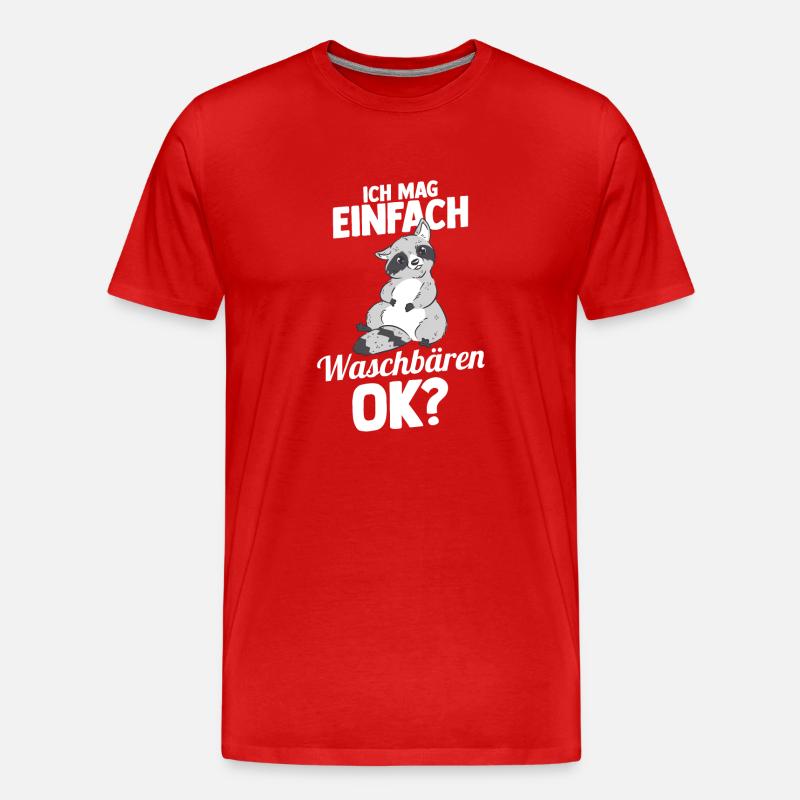 Waschbär - Männer Premium Bio T-Shirt - Rot