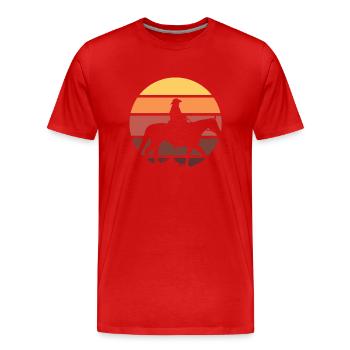 Western Cowboy Reiter - Männer Premium Bio T-Shirt - Rot - Vorne - Damien (186cm)