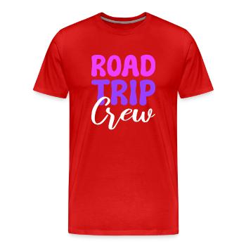 Road Trip Crew Reisender - Männer Premium Bio T-Shirt - Rot - Vorne - Damien (186cm)