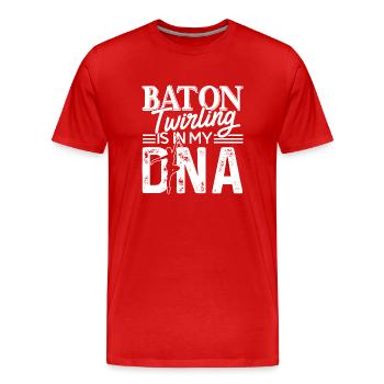 Baton Twirling Baton Twirling Is In My DNA - Men's Premium Organic T-Shirt - red - Front - Damien (186cm)