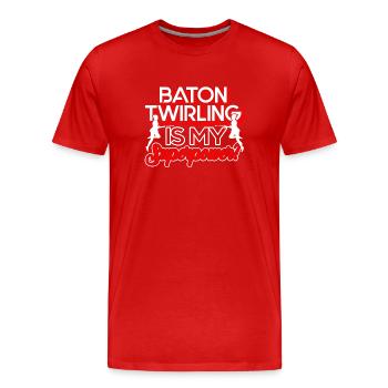 Baton Twirling Baton Twirling Is My Superpower - Men's Premium Organic T-Shirt - red - Front - Damien (186cm)