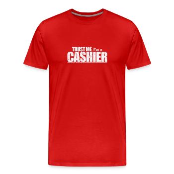 Trust Me I'm a Cashier Supermarkt Verkäufer - Männer Premium Bio T-Shirt - Rot - Vorne - Damien (186cm)