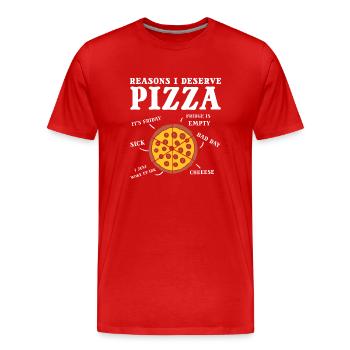 Pizza -Humor Pizza -Lieferant - Männer Premium Bio T-Shirt - Rot - Vorne - Damien (186cm)