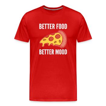 Pizza Stück Pizzabäcker - Männer Premium Bio T-Shirt - Rot - Vorne - Damien (186cm)