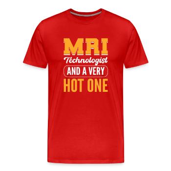MRI Technologist And A Very Hot One Radiologie - Männer Premium Bio T-Shirt - Rot - Vorne - Damien (186cm)