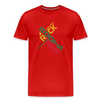 Reggae Musik Rastafari Jamaika - Männer Premium Bio T-Shirt - Rot - Vorne - Damien (186cm)