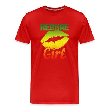 Reggae Musik Rastafari Jamaika - Männer Premium Bio T-Shirt - Rot - Vorne - Damien (186cm)