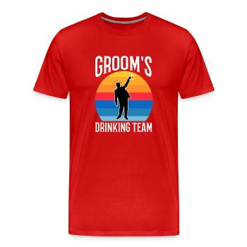 Équipe de beuverie des palefreniers - T-shirt bio Premium Homme - rouge - Devant - Damien (186cm)