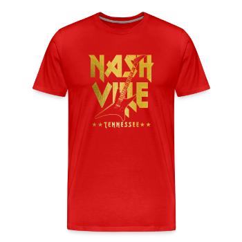 Nashville Tennessee Country Music City - Männer Premium Bio T-Shirt - Rot - Vorne - Damien (186cm)