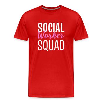 Social Worker Squad Fürsorger - Männer Premium Bio T-Shirt - Rot - Vorne - Damien (186cm)