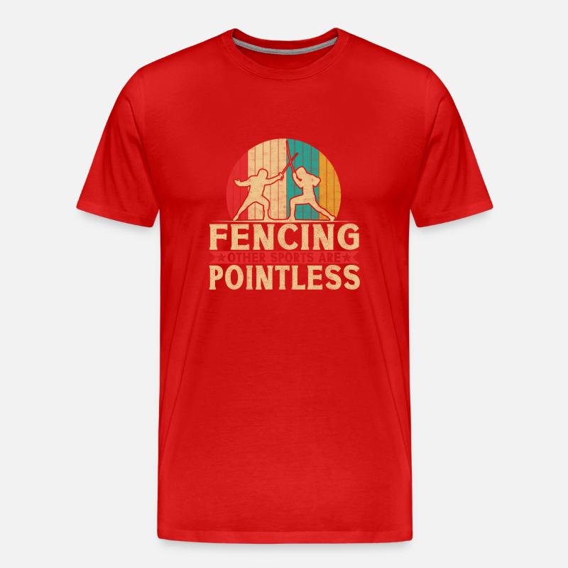 Fechtsport Fechter Säbelfechter - Männer Premium Bio T-Shirt - Rot
