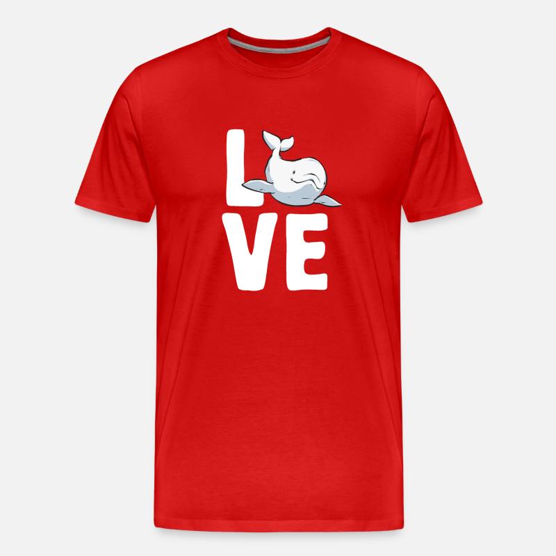 Weißwal Beluga Wal - Männer Premium Bio T-Shirt - Rot