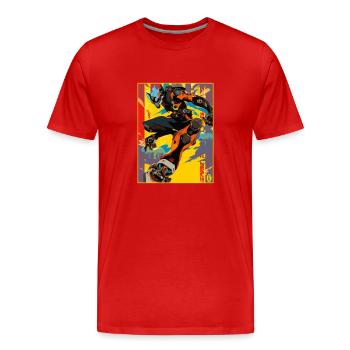 Graffiti Anime Manga Mecha Bot - Männer Premium Bio T-Shirt - Rot - Vorne - Damien (186cm)