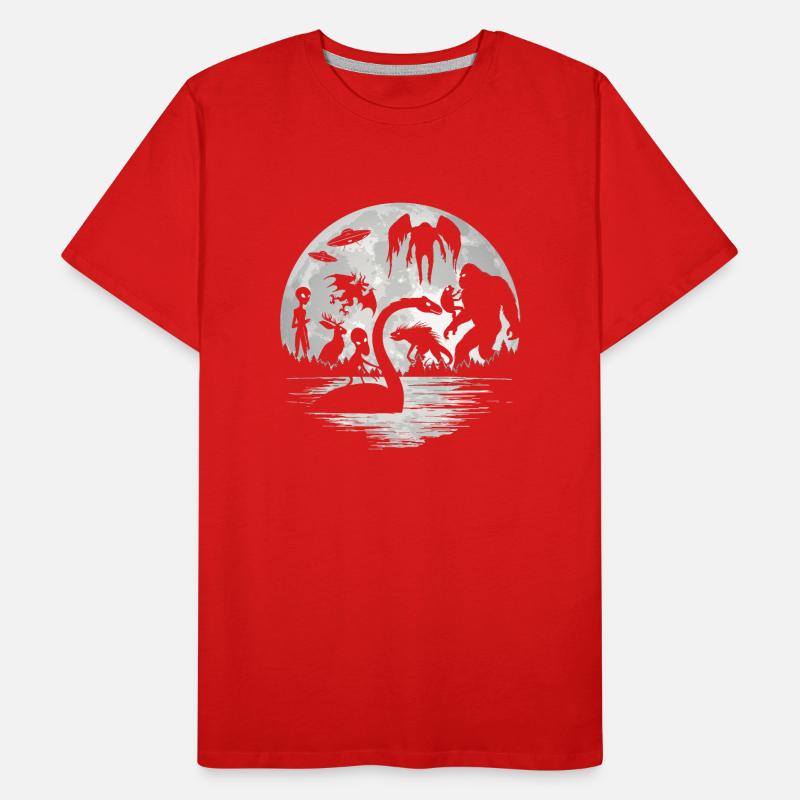 Bigfoot Mothman Jersey Devil Alien Cryptides T-shirt bio Premium Homme