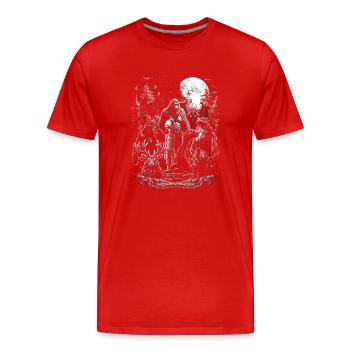 Cryptids Group - Männer Premium Bio T-Shirt - Rot - Vorne - Damien (186cm)