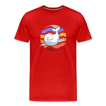 Baleine blanche Béluga - T-shirt bio Premium Homme - rouge - Devant - Damien (186cm)