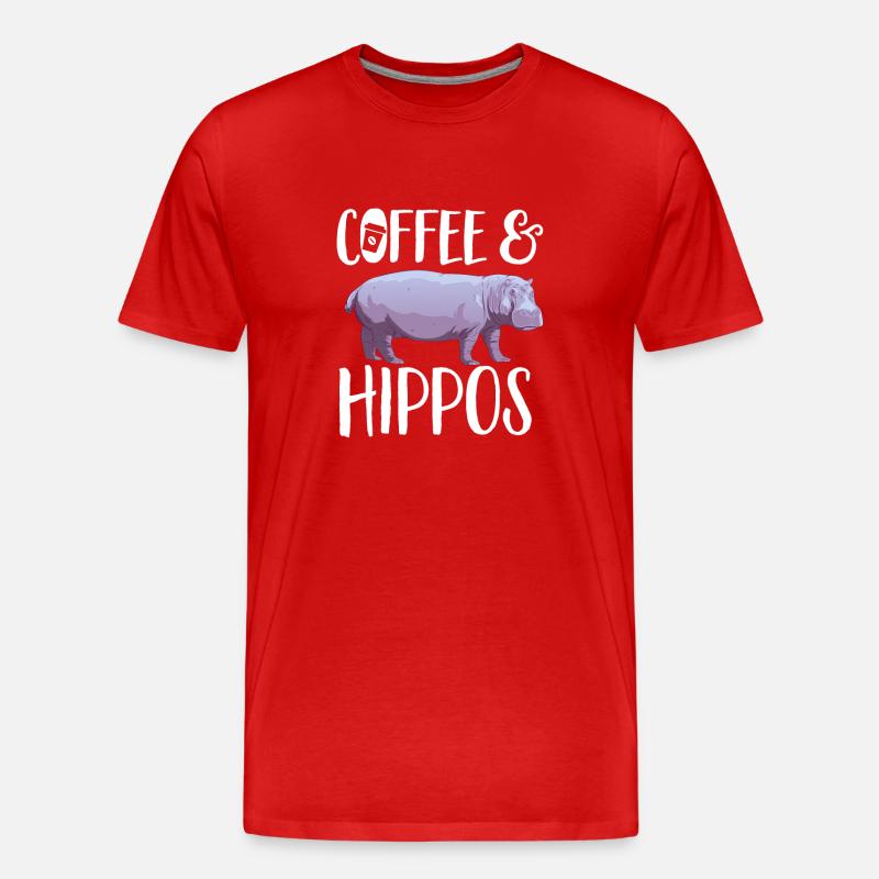 Flusspferd Nilpferd - Männer Premium Bio T-Shirt - Rot