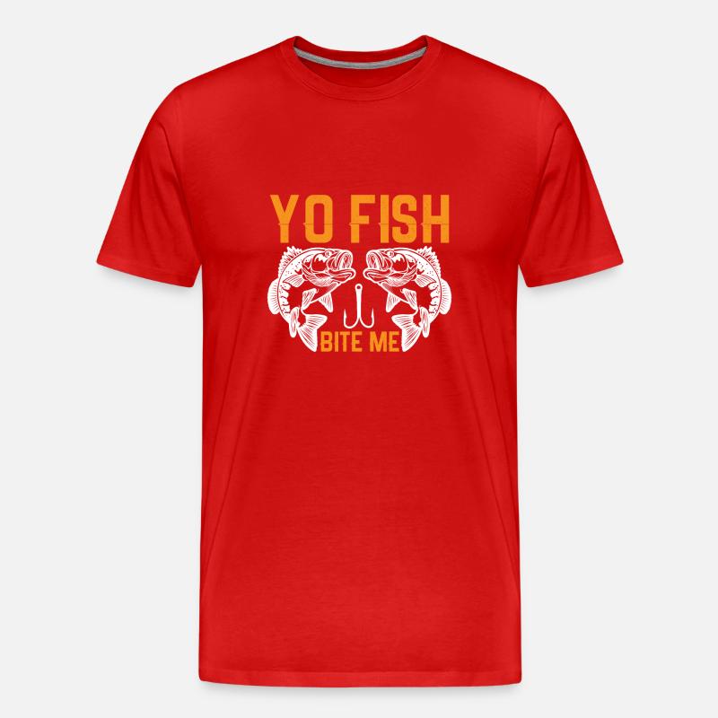 Yo, Fisch, Beiß Mich - Männer Premium Bio T-Shirt - Rot