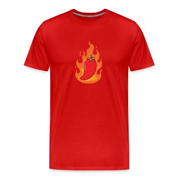 piquant d’épices de piment brûlant - T-shirt bio Premium Homme - rouge - Devant - Damien (186cm)
