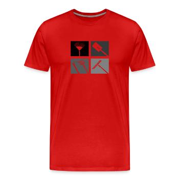 Gardener, Farmer, Landscaper, Plants, Garden - Men's Premium Organic T-Shirt - red - Front - Damien (186cm)