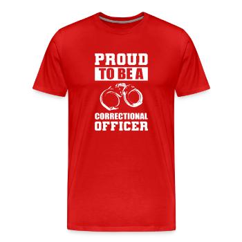 Proud To Be A Correctional Officer Gefängniswärter - Männer Premium Bio T-Shirt - Rot - Vorne - Damien (186cm)